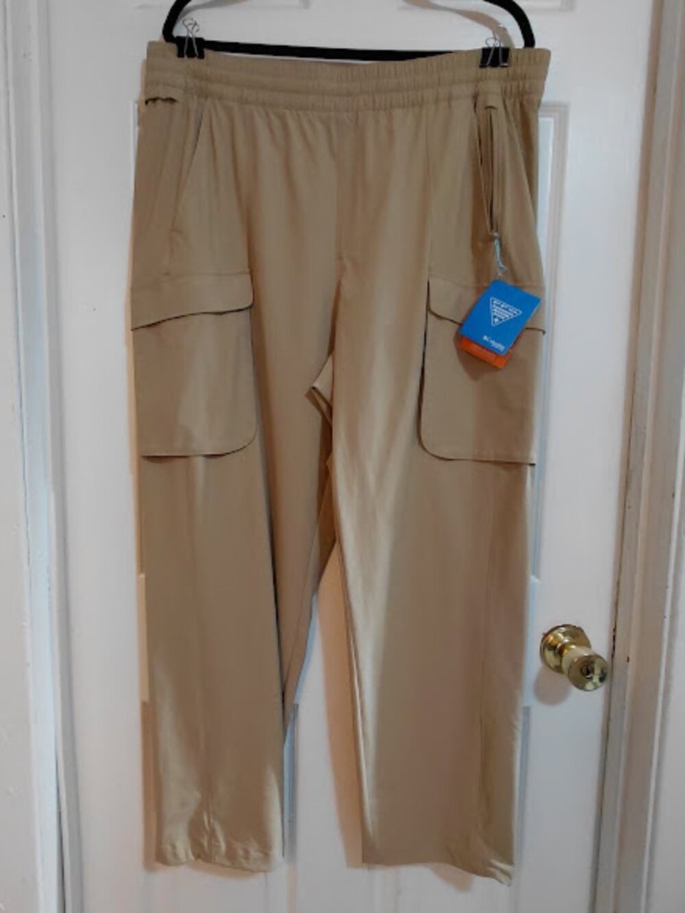 NEW Columbia PFG Wild Cast Fishing Tan Utility Cargo Pants Size XL
